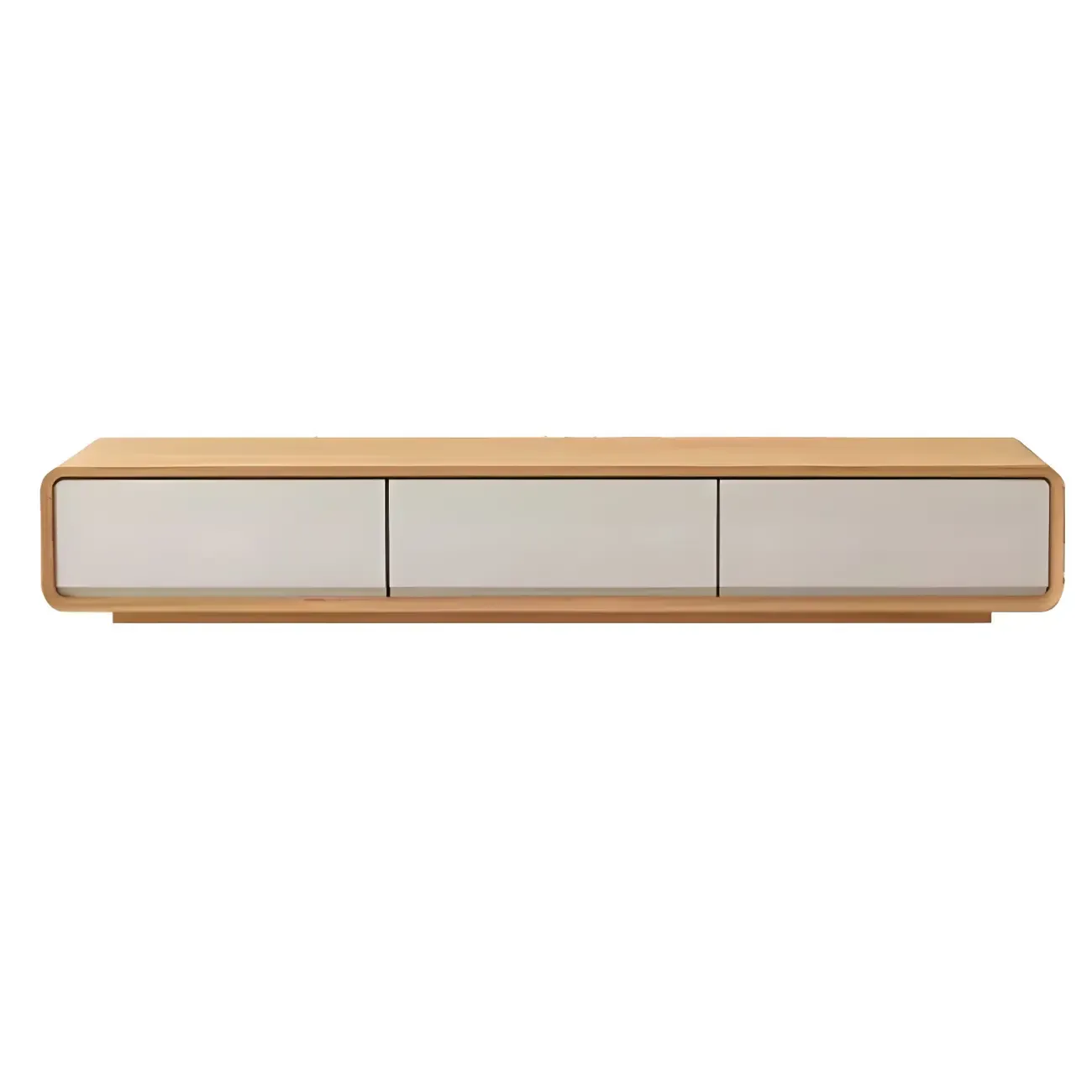 Modern Wooden Floating TV Stand with Drawers Storage for Home Image - 7