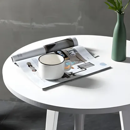 Modern Small Round Bar Height Wood Bar Table with Storage Image - 10