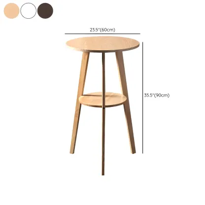 Modern Small Round Bar Height Wood Bar Table with Storage #size