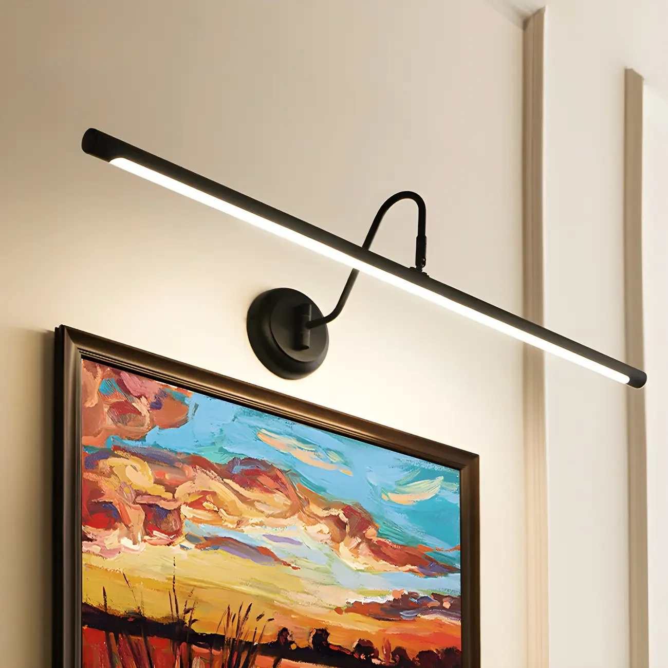 Wall-Mounted Linear Black Bathroom LED Vanity Light Image - 1
