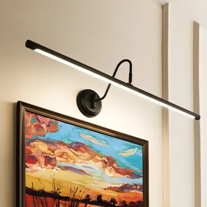 Wall-Mounted Linear Black Bathroom LED Vanity Light Image - 1