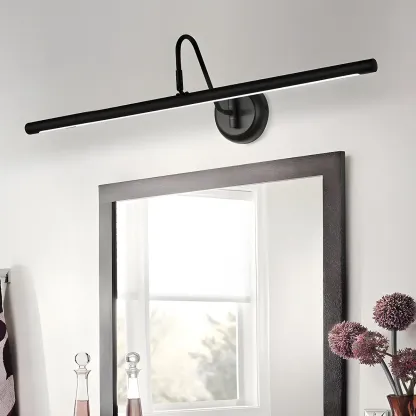 Wall-Mounted Linear Black Bathroom LED Vanity Light Image - 9