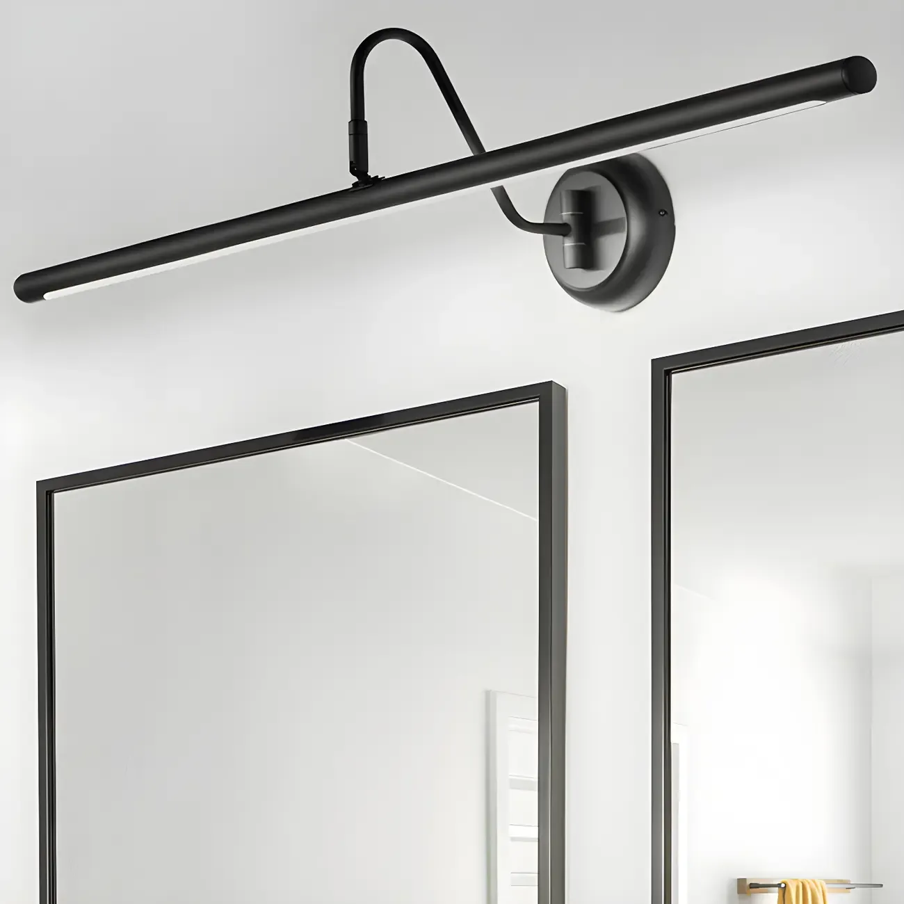 Wall-Mounted Linear Black Bathroom LED Vanity Light Image - 12