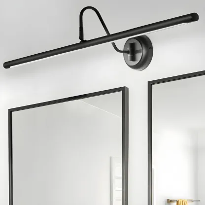 Wall-Mounted Linear Black Bathroom LED Vanity Light Image - 12
