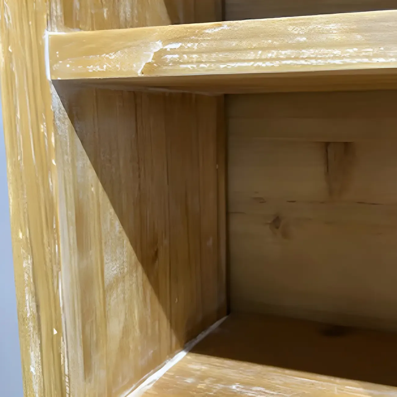 Natural Wall Mount LED Wooden Open Storage Display Cabinet Image - 11