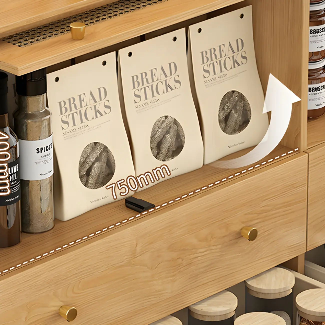 Vintage Wooden Dresser with Natural Finish and Metal Handles Image - 12 | homeyfad