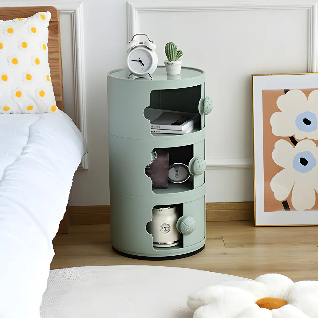 Kids Nightstands Scandinavian Bedside Table with Drawers Image - 2 | homeyfad