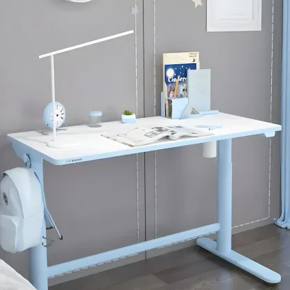 Traditional Wooden Adjustable Standing Desk with T-Shape Base Image - 3