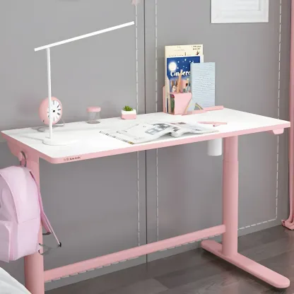 Traditional Wooden Adjustable Standing Desk with T-Shape Base Image - 4