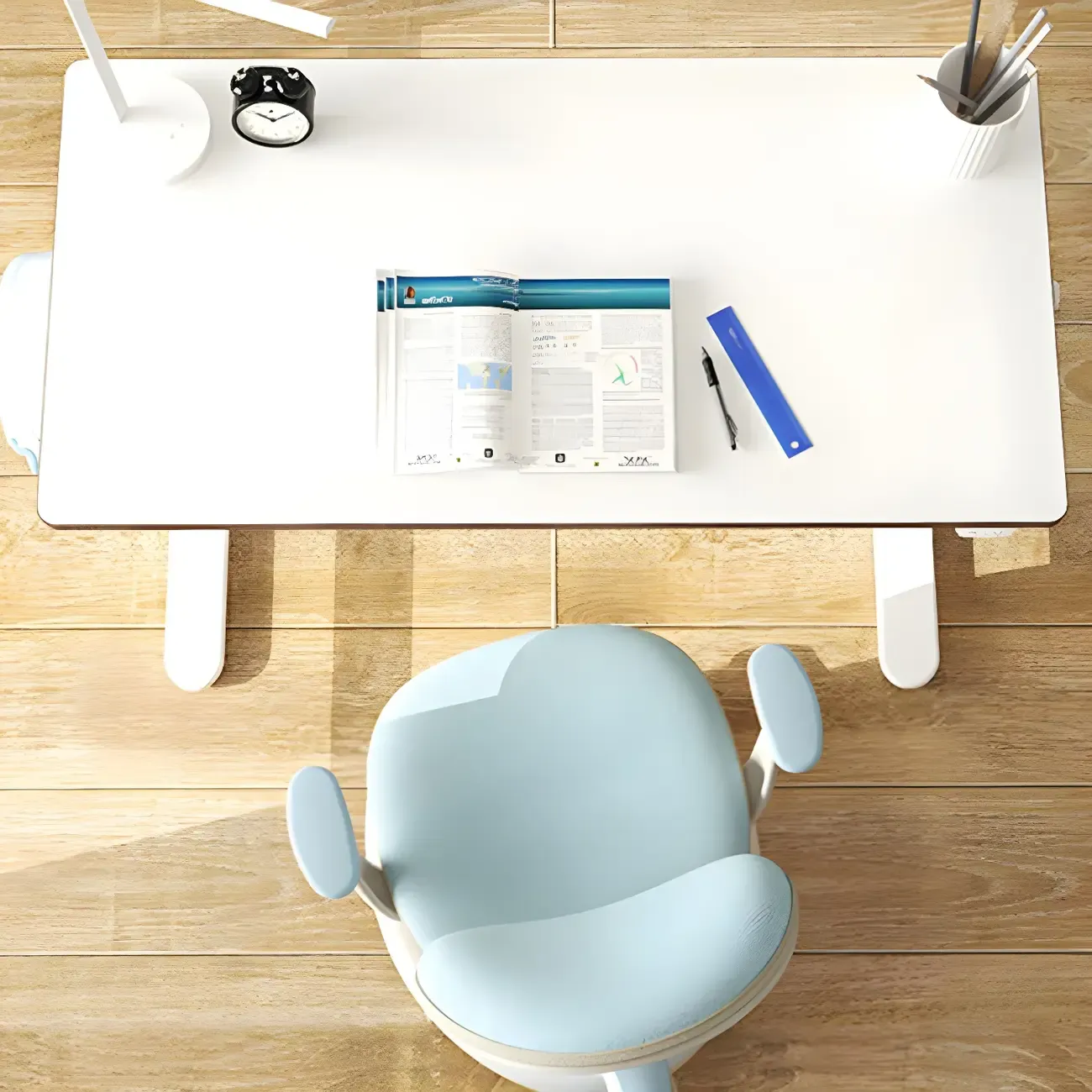 Traditional Wooden Adjustable Standing Desk with T-Shape Base Image - 8