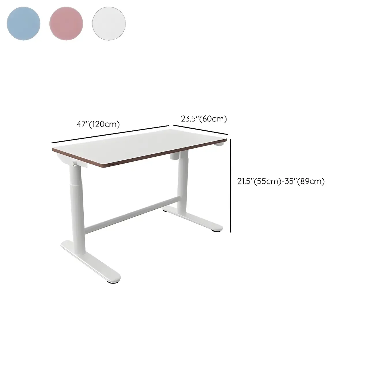 Traditional Wooden Adjustable Standing Desk with T-Shape Base Image - 10