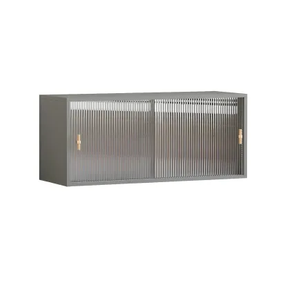 Living Room Rectangular Wood Glass Door Display Cabinet Image - 7