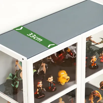 White Modern Bamboo Clear Figure Display Cabinets Image - 20