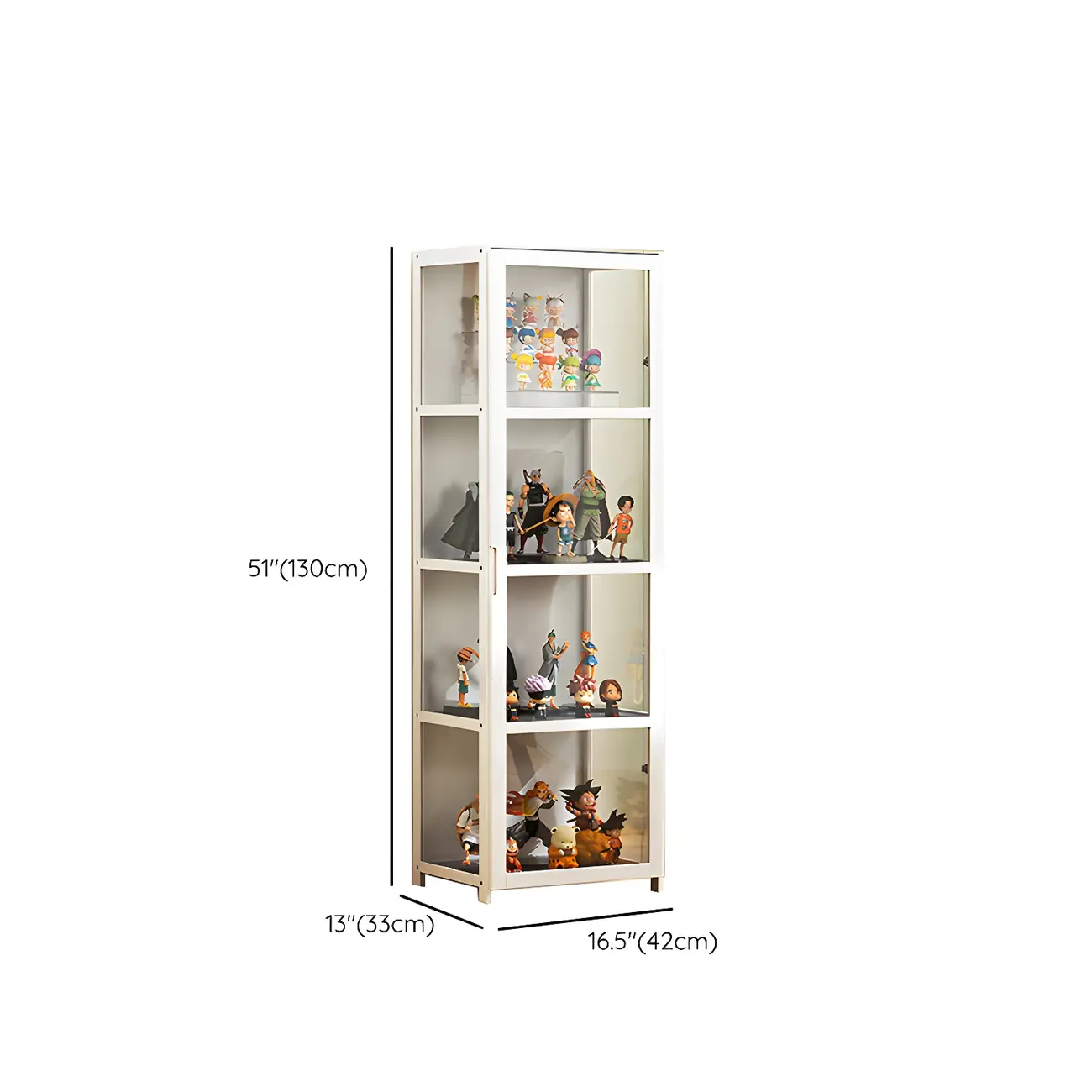 White Modern Bamboo Clear Figure Display Cabinets #size | homeyfad