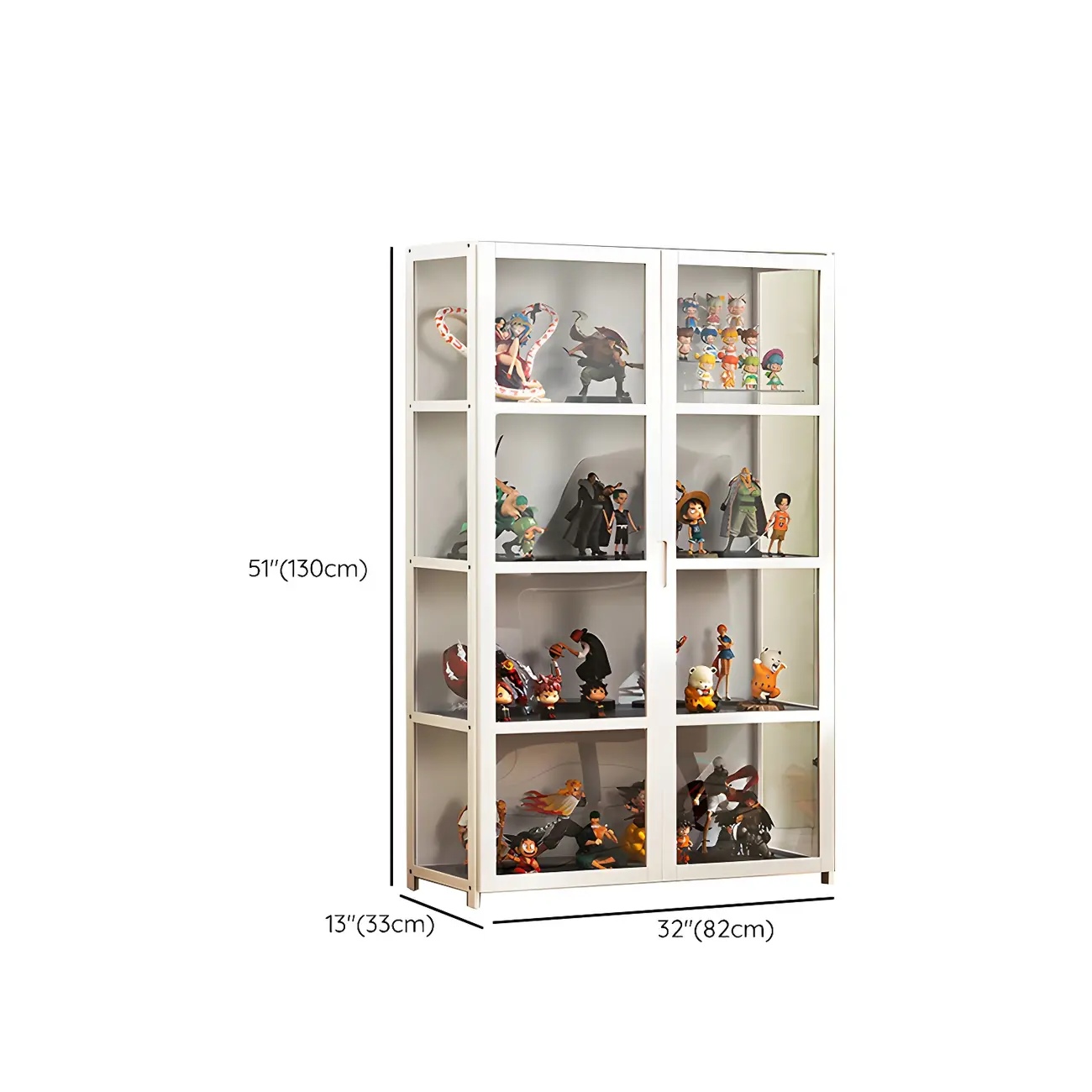 White Modern Bamboo Clear Figure Display Cabinets Image - 23 | homeyfad