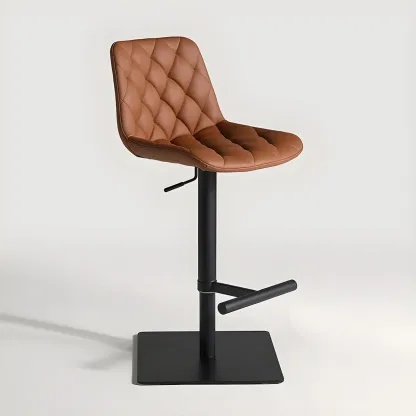 Modern Low Back Cushioned Swivel Adjustable Bar Stool Image - 11