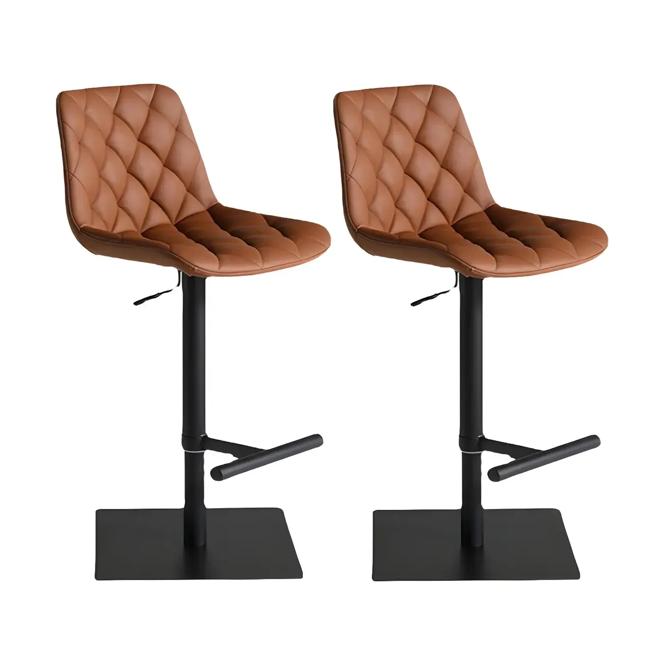 Modern Low Back Cushioned Swivel Adjustable Bar Stool Image - 13