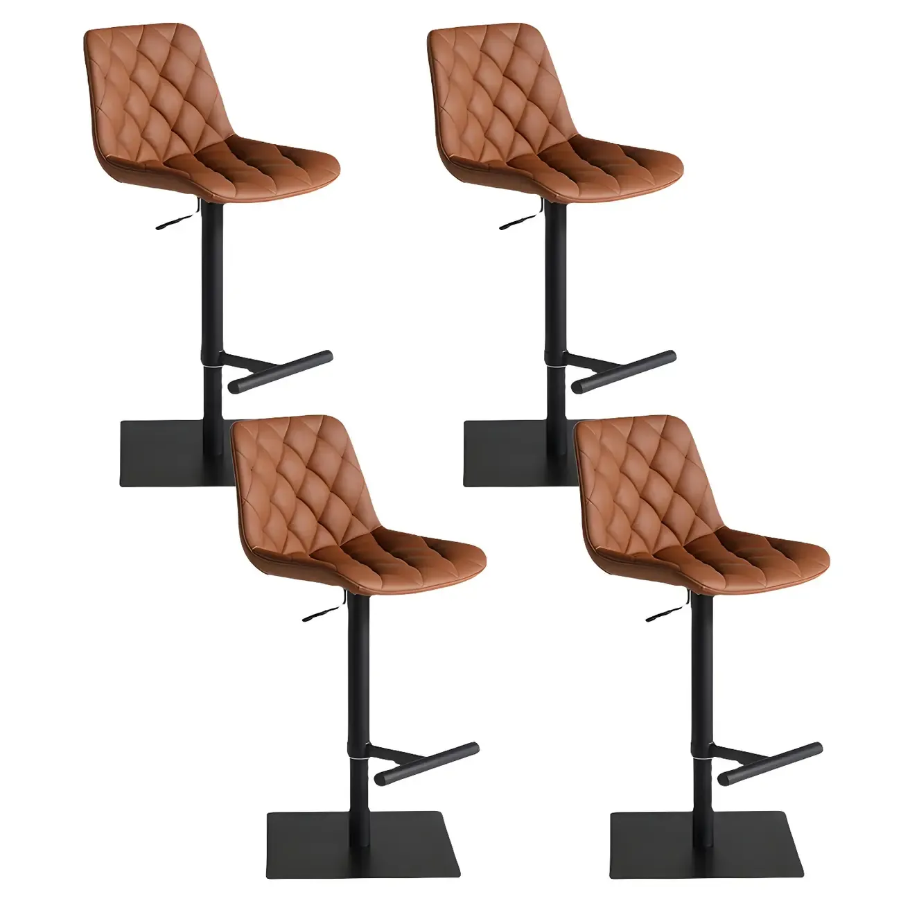 Modern Low Back Cushioned Swivel Adjustable Bar Stool Image - 14
