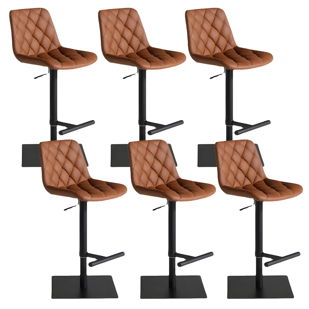 Modern Low Back Cushioned Swivel Adjustable Bar Stool Image - 15 | homeyfad