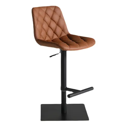 Modern Low Back Cushioned Swivel Adjustable Bar Stool Image - 12