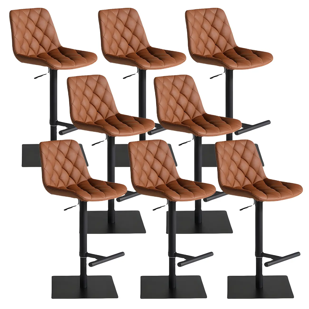 Modern Low Back Cushioned Swivel Adjustable Bar Stool Image - 16 | homeyfad