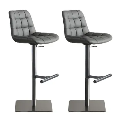Modern Low Back Cushioned Swivel Adjustable Bar Stool Image - 18