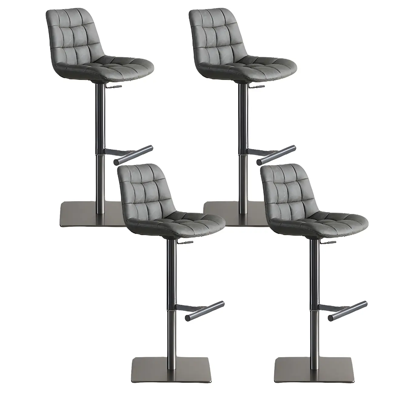 Modern Low Back Cushioned Swivel Adjustable Bar Stool Image - 19 | homeyfad