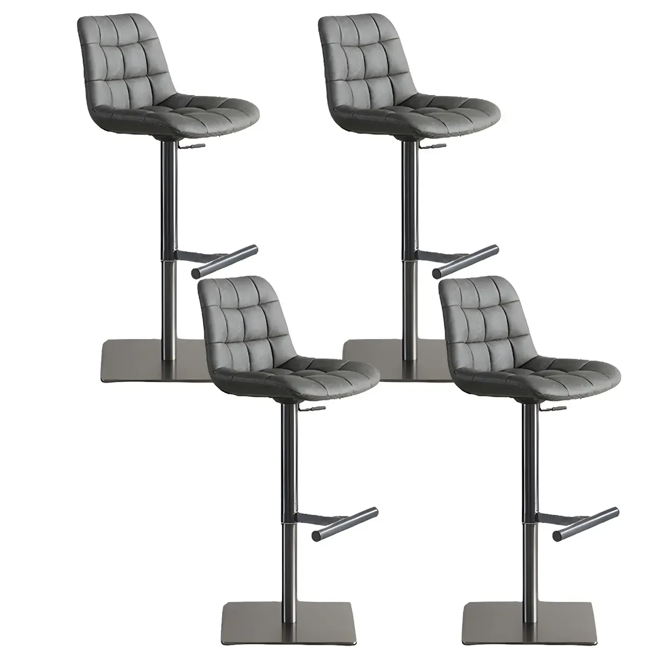 Modern Low Back Cushioned Swivel Adjustable Bar Stool Image - 19