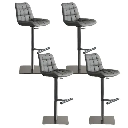 Modern Low Back Cushioned Swivel Adjustable Bar Stool Image - 19