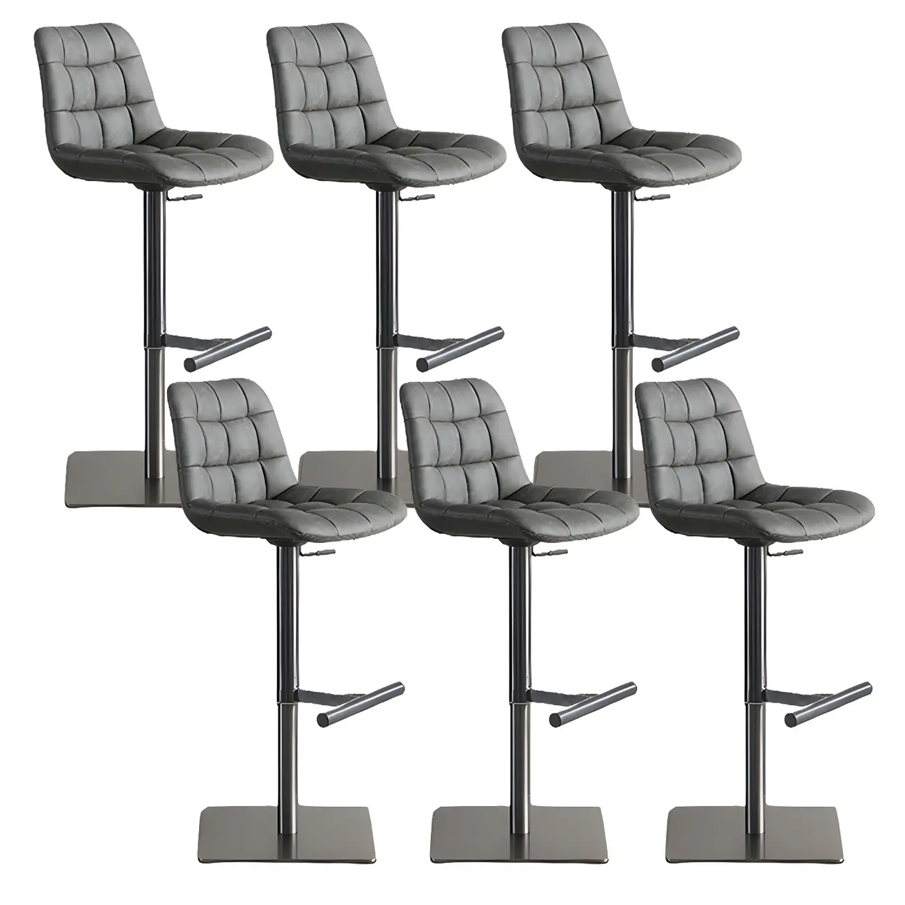 Modern Low Back Cushioned Swivel Adjustable Bar Stool Image - 20 | homeyfad