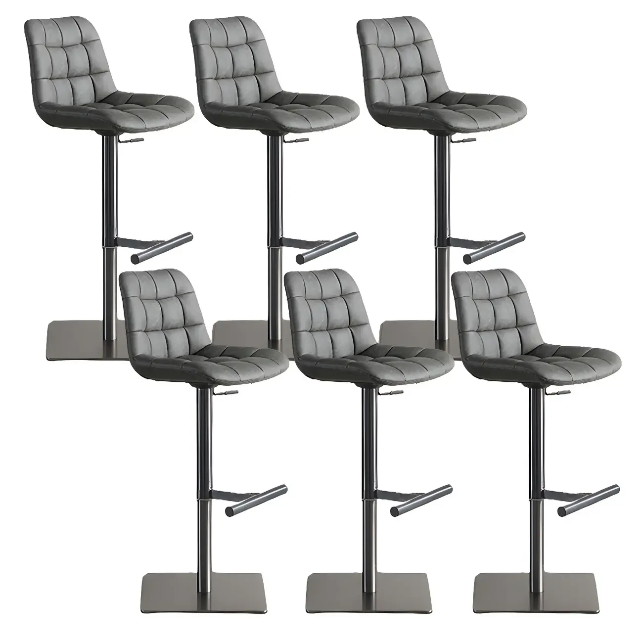 Modern Low Back Cushioned Swivel Adjustable Bar Stool Image - 20