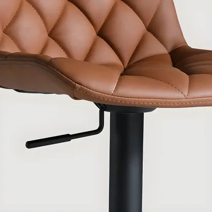 Modern Low Back Cushioned Swivel Adjustable Bar Stool Image - 7