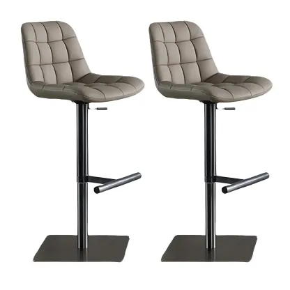 Modern Low Back Cushioned Swivel Adjustable Bar Stool Image - 23