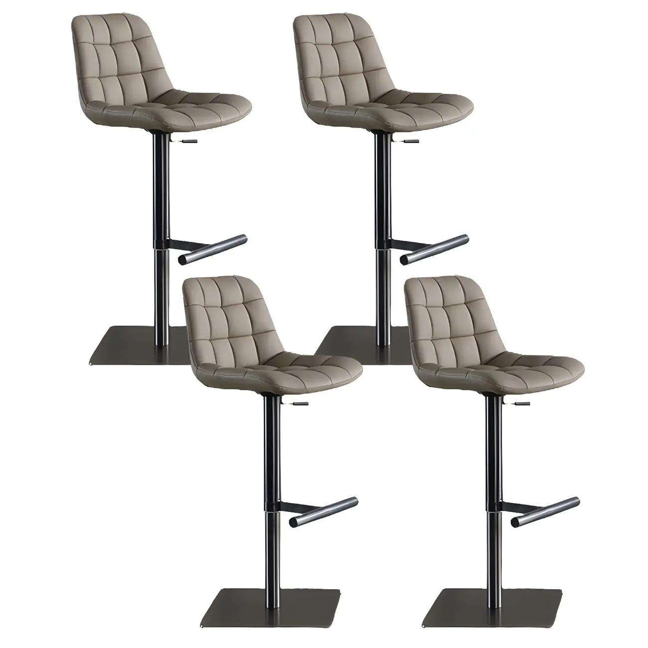 Modern Low Back Cushioned Swivel Adjustable Bar Stool Image - 24 | homeyfad
