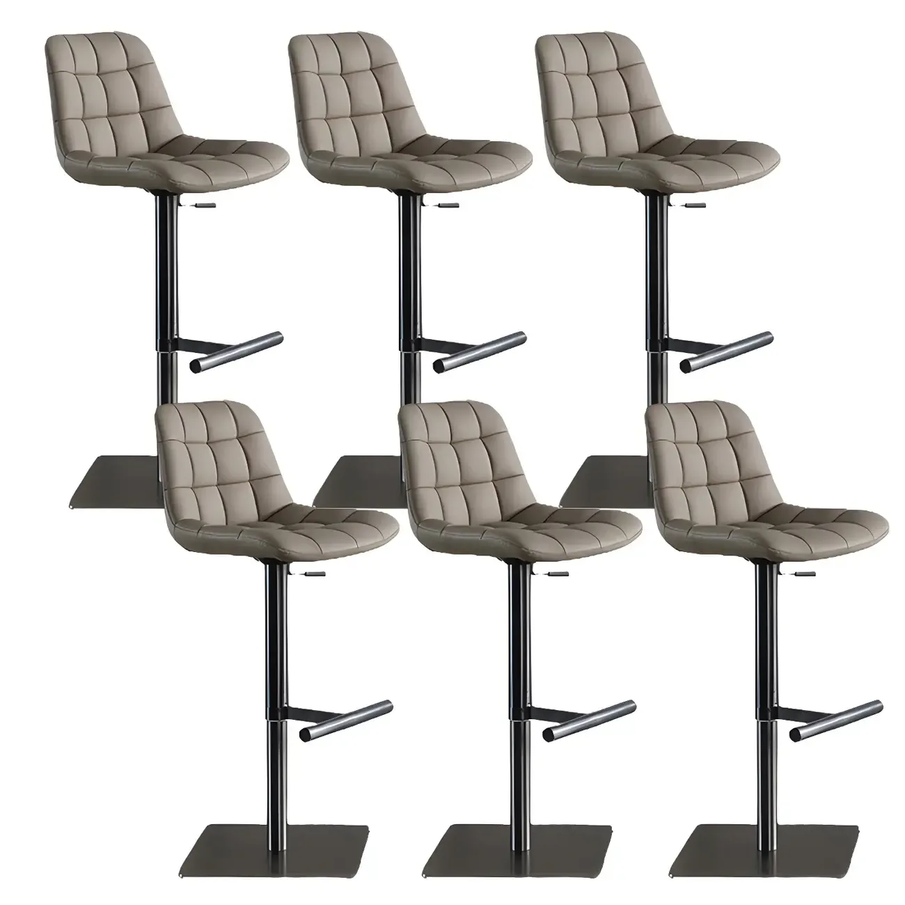 Modern Low Back Cushioned Swivel Adjustable Bar Stool Image - 25