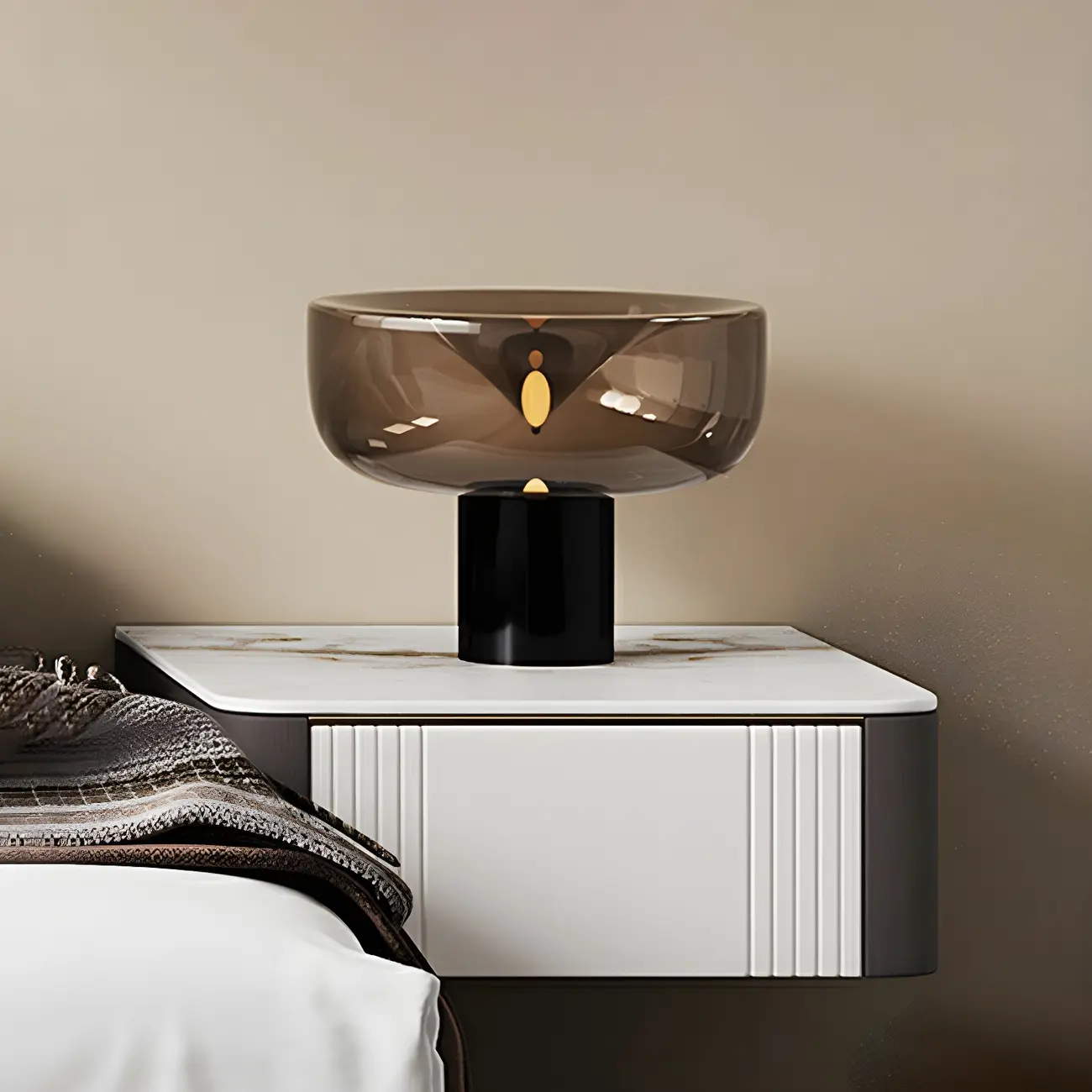 Low Stone Top Floating Nightstand with Drawer Set of 2 Image - 4 | homeyfad