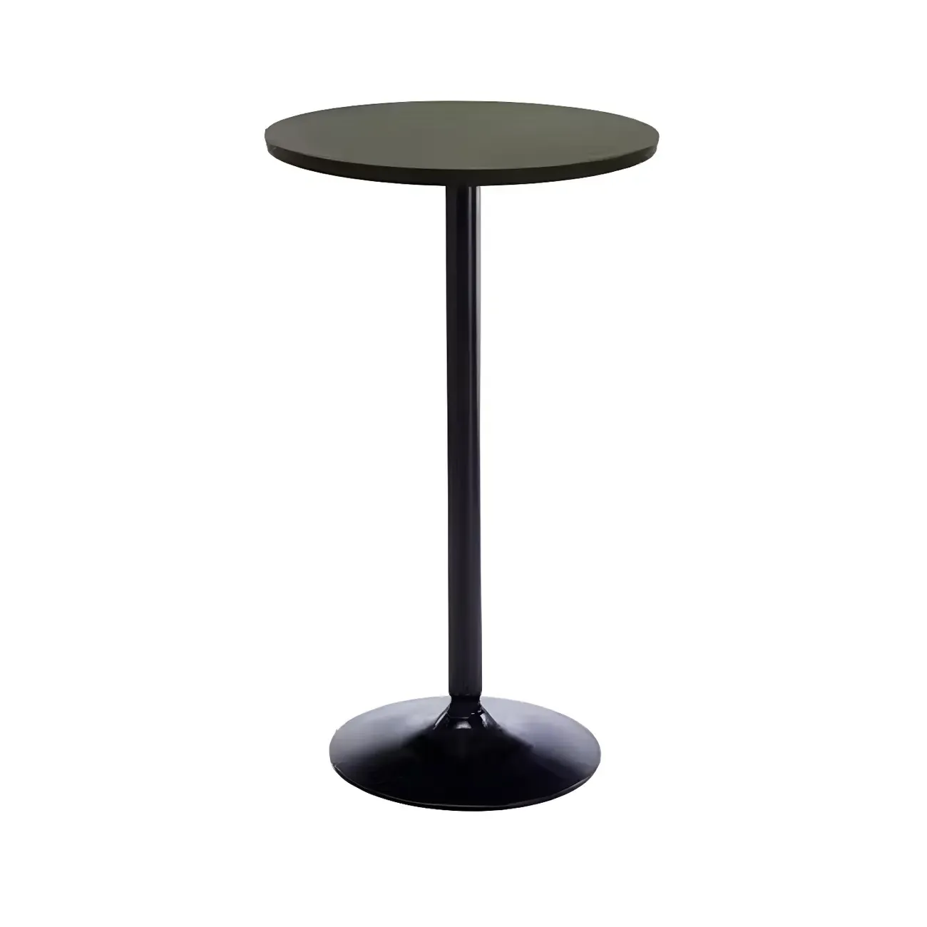 Minimalist Pedestal Wood Metal Round Bar Height Table | HomeyFad