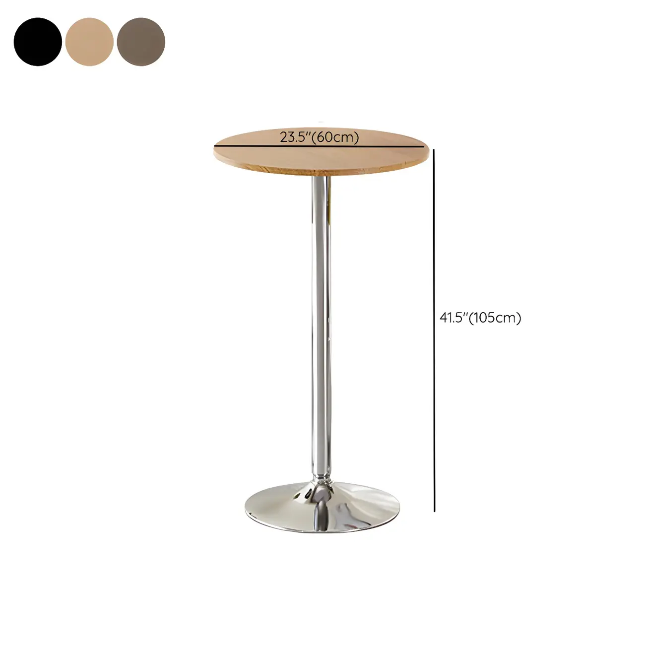 Minimalist Pedestal Wood Metal Round Bar Height Table #size | homeyfad
