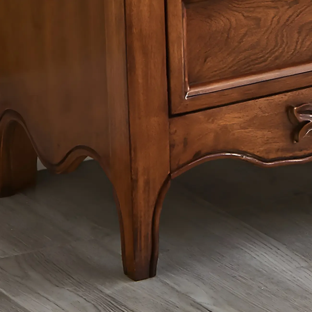 Traditional Wood 3-Shelf Brown Bookcase with Drawer Image - 8