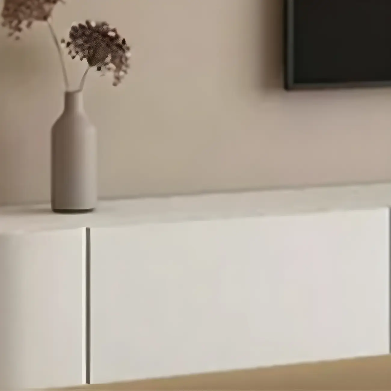 Modern Wooden Wall-Mounted TV Stand in White Image - 10 | homeyfad