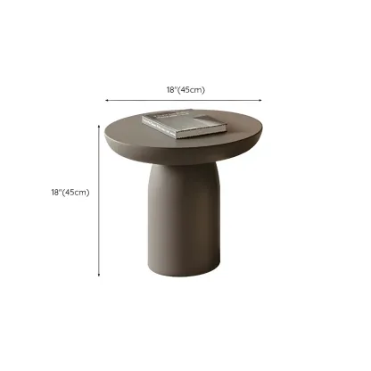 White Sleek Round Wood Drawer Coffee Table Image - 16
