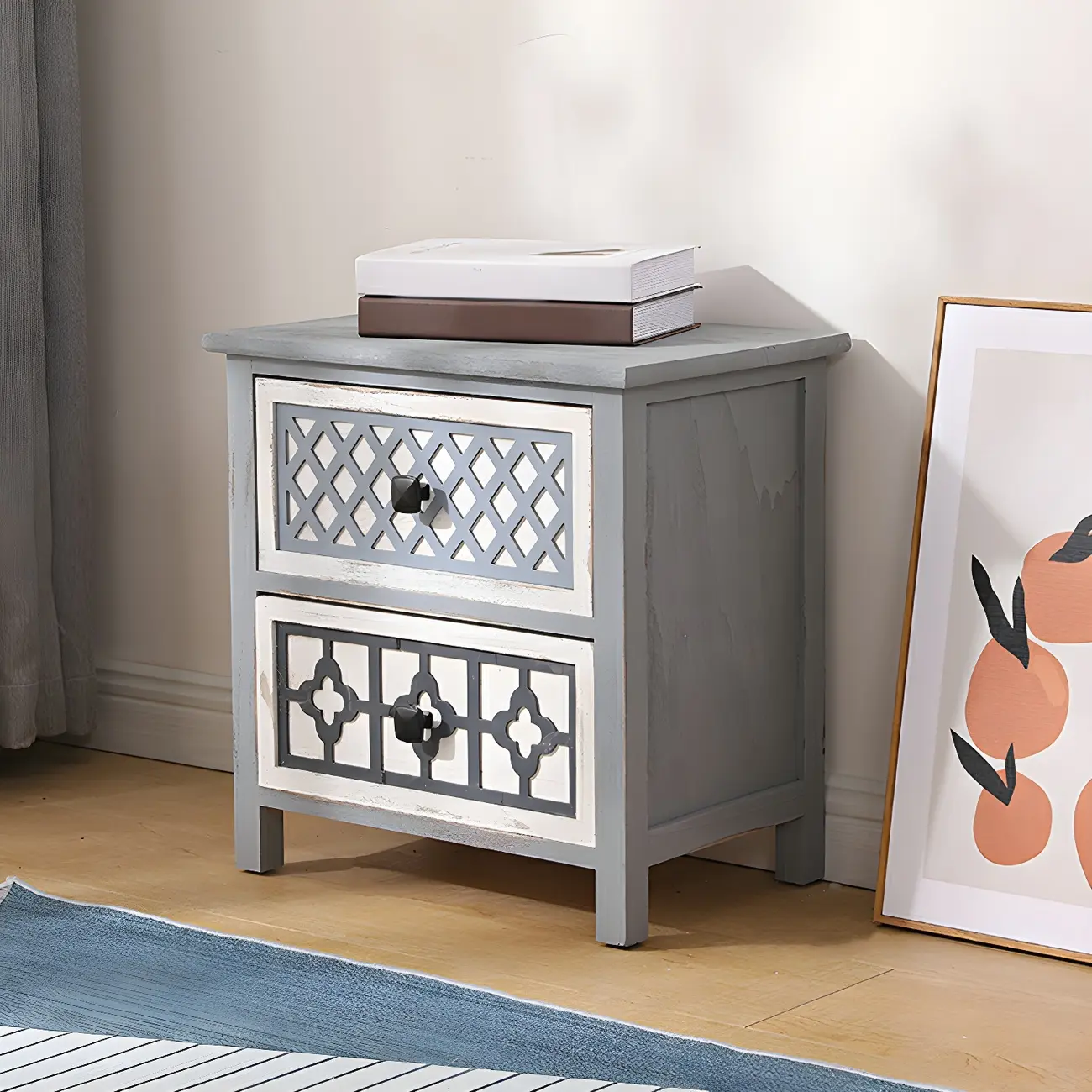 Bohemian Rustic Wood Narrow Bachelor Chest for Bedroom Image - 4 | homeyfad