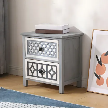 Bohemian Rustic Wood Narrow Bachelor Chest for Bedroom Image - 4