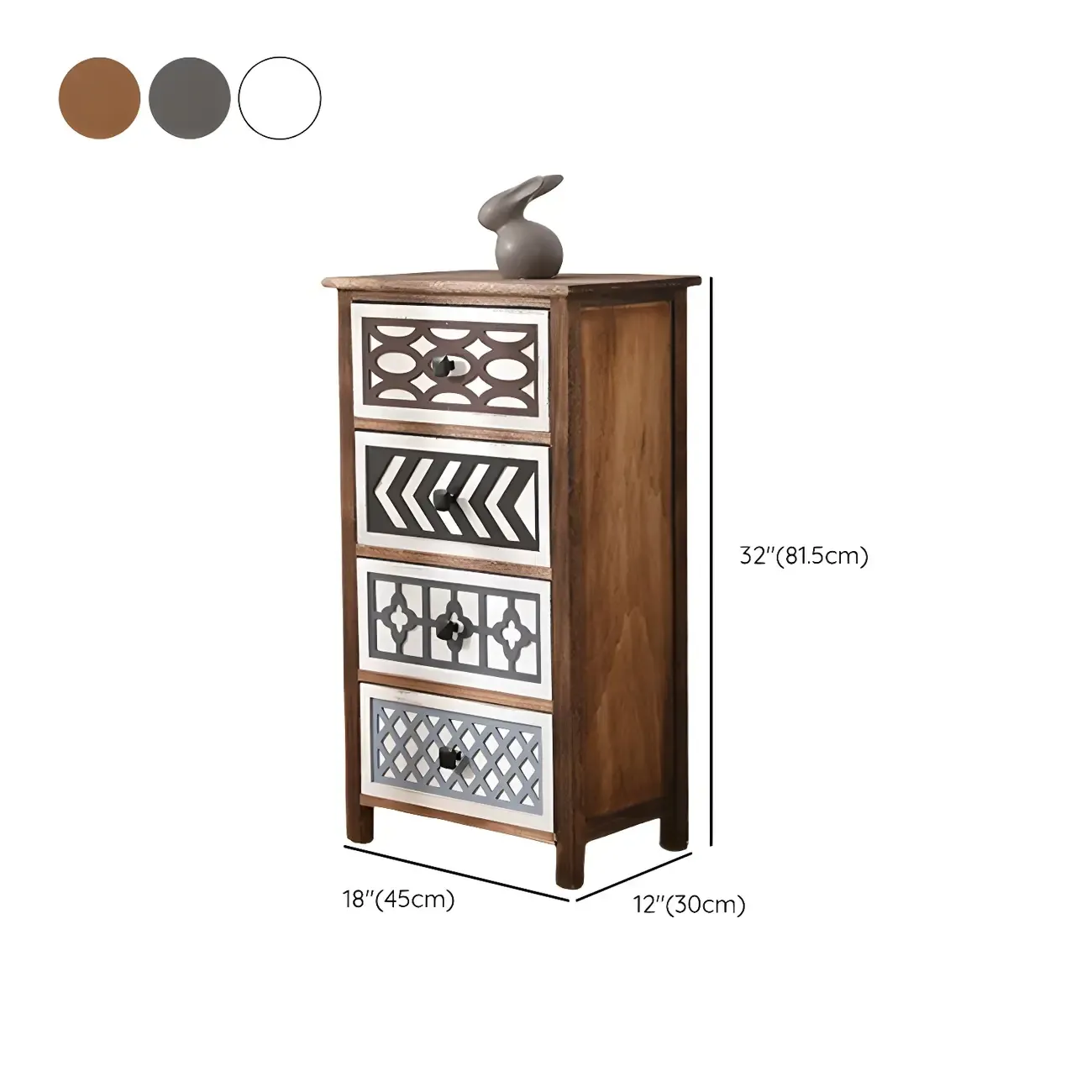 Bohemian Rustic Wood Narrow Bachelor Chest for Bedroom Image - 16