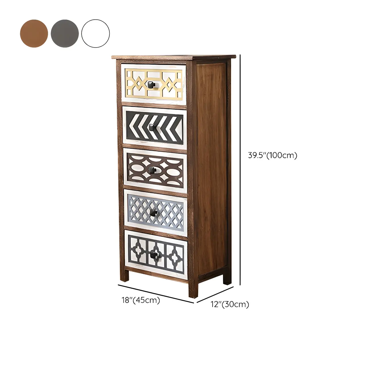 Bohemian Rustic Wood Narrow Bachelor Chest for Bedroom Image - 17 | homeyfad