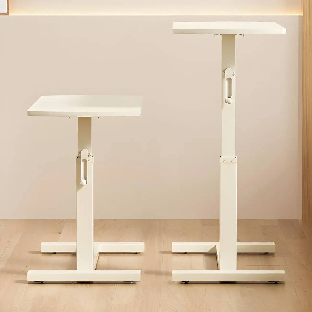 Classic White Wooden Small Adjustable Height Standing Desk Image - 5