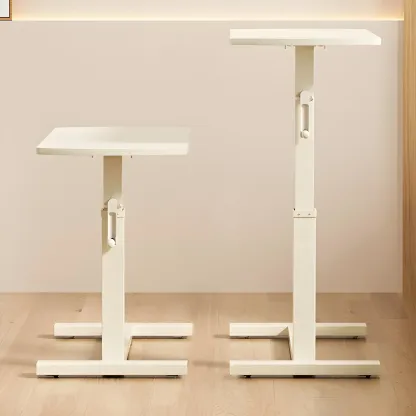 Classic White Wooden Small Adjustable Height Standing Desk Image - 5