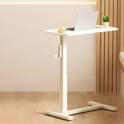 Classic White Wooden Small Adjustable Height Standing Desk Image - 6