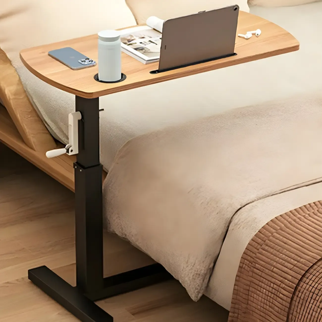 Classic White Wooden Small Adjustable Height Standing Desk Image - 7