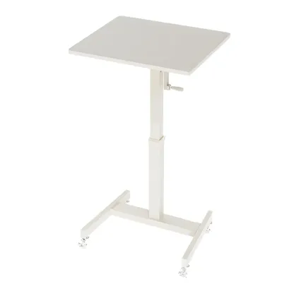 Classic White Wooden Small Adjustable Height Standing Desk Image - 9